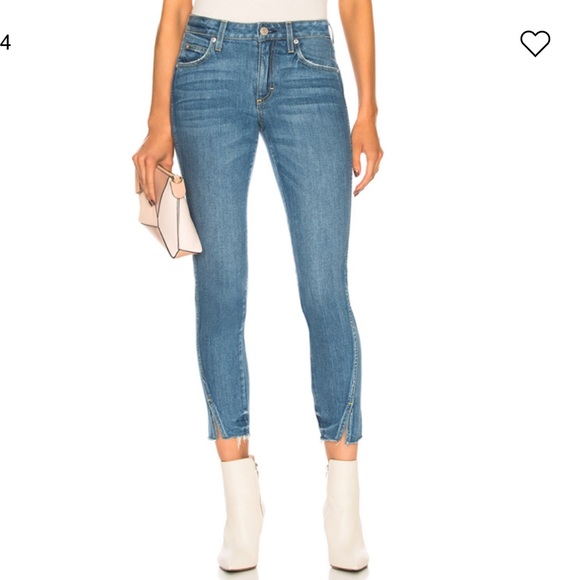 NEW • AMO • Twist Frayed Split Hem Skinny Jeans 24 - Picture 1 of 7